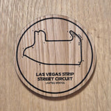 Laser cut wooden coaster. F1 Formula One Tracks Las Vegas - Unique Gift lasercut
