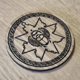 Laser cut wooden coaster. the mummy scarab - Unique Gift lasercut
