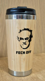 Lasercut Travel Mug - S-Steel with 100% Bamboo exterior - father ted feck - Unique Gift