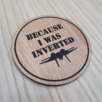 Laser cut wooden coaster personalised. Inverted Quote