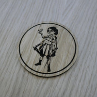 Laser cut wooden coaster personalised. Little Sister