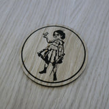 Laser cut wooden coaster personalised. Little Sister