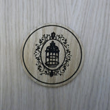 Laser cut wooden coaster personalised. Bird Cage