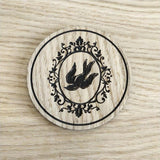 Laser cut wooden coaster personalised. bird tattoo necklace