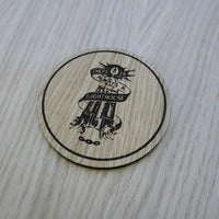 Laser cut wooden coaster personalised. Always a lighthouse