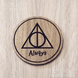 Laser cut wooden coaster personalised. Always