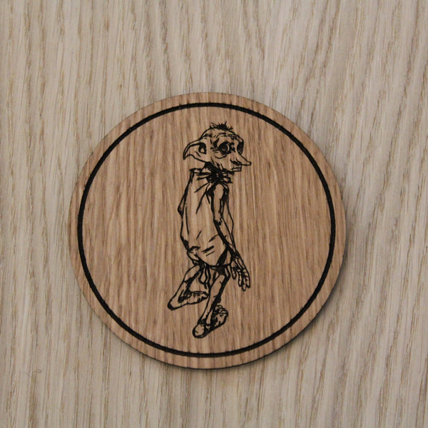 Laser cut wooden coaster personalised. Elf helper