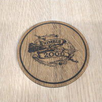 Laser cut wooden coaster personalised. nimbus 2000 fan art