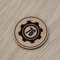 Laser cut wooden coaster personalised. vault 76