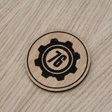 Laser cut wooden coaster personalised. vault 76