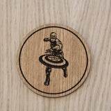 Laser cut wooden coaster personalised. Captain