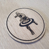 Laser cut wooden coaster personalised. Captain