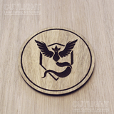 Laser cut wooden coaster personalised. Trainer Valor