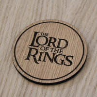 Laser cut wooden coaster personalised. LOTR Lord of the Drinks