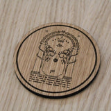 Laser cut wooden coaster personalised. LOTR lord of rings door of durin