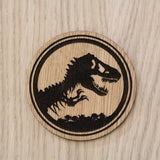 Laser cut wooden coaster personalised. T-rex