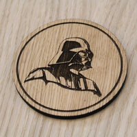 Laser cut wooden coaster personalised. Dark Lord