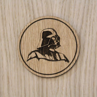 Laser cut wooden coaster personalised. Dark Lord