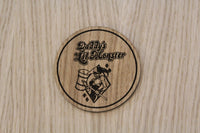 Laser cut wooden coaster personalised. little monster