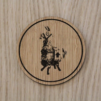 Laser cut wooden coaster personalised. Loot Llama
