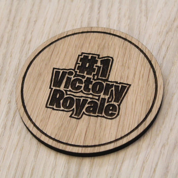 Laser cut wooden coaster personalised. Victory Royale