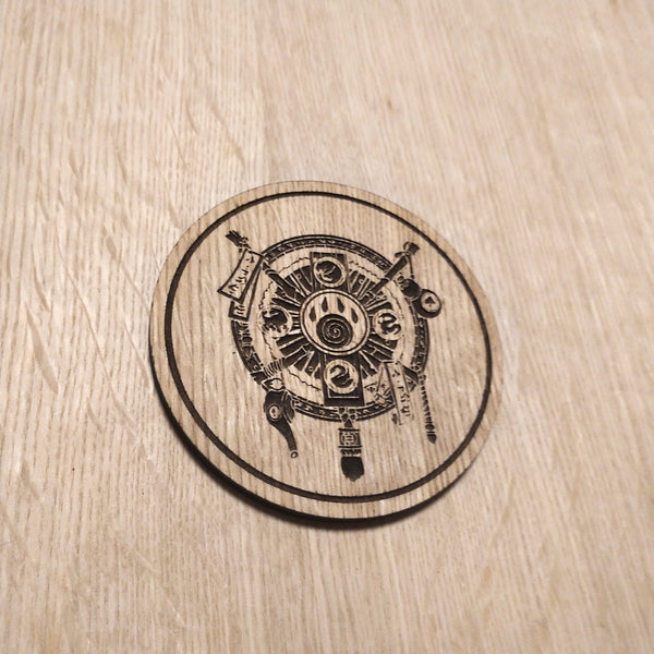 Laser cut wooden coaster personalised. For the horde