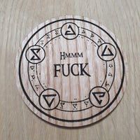 Laser cut wooden coaster personalised. Witcher Hmmm