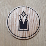 Laser cut wooden coaster personalised. Skyrim Location Marker