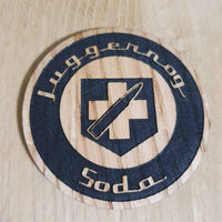 Laser cut wooden coaster personalised. duty call Juggernog Soda