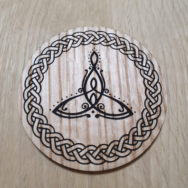 Laser cut wooden coaster personalised. Celtic Knot