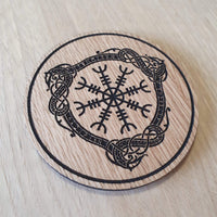 Make your own set of Laser cut Nordic themed wooden coasters for Viking lovers lasercut