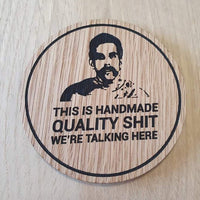 Laser cut wooden coaster personalised. Happy Gilmore movie quote. Quality Handmade