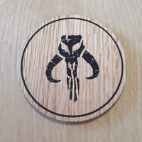 Laser cut wooden coaster personalised. Clan signet