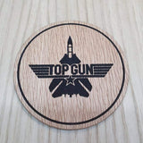 Laser cut wooden coaster personalised. Fighter Jet