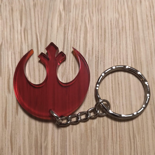 Lasercut acrylic keyring keychain. Rebel Alliance