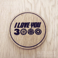 Laser cut wooden coaster. I love you 3000  - Unique Gift lasercut