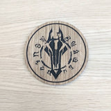 Laser cut wooden coaster. Darksiders Emblem  - Unique Gift lasercut