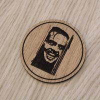 Laser cut wooden coaster. The Shining Jack  - Unique Gift lasercut