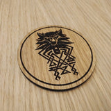 Laser cut wooden coaster. Witcher   - Unique Gift lasercut