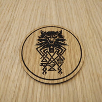 Laser cut wooden coaster. Witcher   - Unique Gift lasercut