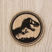Laser cut wooden coaster. T-rex Dinosaur Jurassic Park  - Unique Gift lasercut