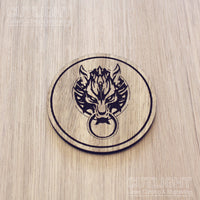 Laser cut wooden coaster. Final fantasy fenrir Wolf - Unique Gift lasercut