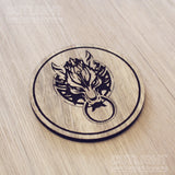 Laser cut wooden coaster. Final fantasy fenrir Wolf - Unique Gift lasercut