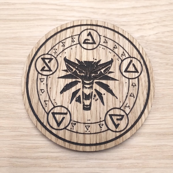 Laser cut wooden coaster. Witcher   - Unique Gift lasercut