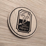 Laser cut wooden coaster. Lord of the Rings LOTR Green Dragon Inspired  - Unique Gift lasercut