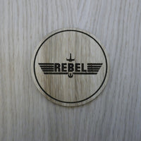 Laser cut wooden coaster. Rebel top gun - Unique Gift lasercut