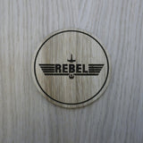 Laser cut wooden coaster. Rebel top gun - Unique Gift lasercut