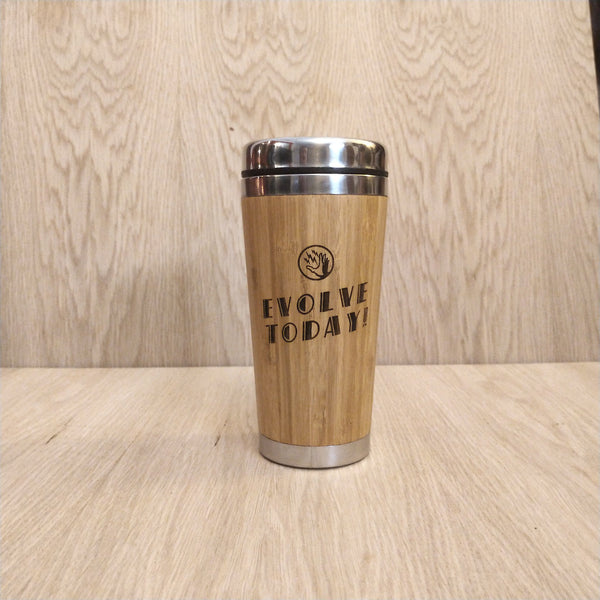 Lasercut Travel Mug   - Bamboo Eco Friendly  - Bioshock Evolve Today - Unique Gift