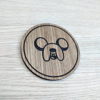 Laser cut wooden coaster. Time for Adventure Jake  - Unique Gift lasercut