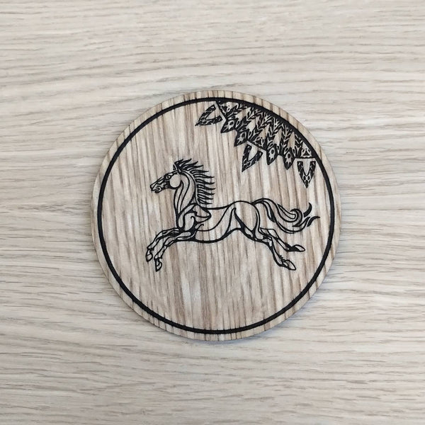 Laser cut wooden coaster. LOTR Rohan Horse  - Unique Gift lasercut